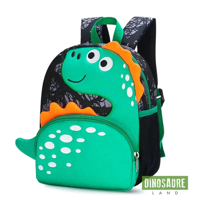 cartable sac a dos dinosaure vert noir