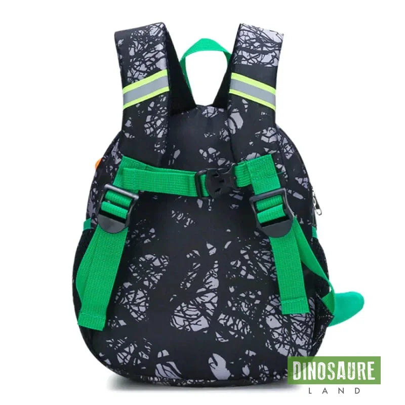 cartable sac a dos dinosaure vert noir