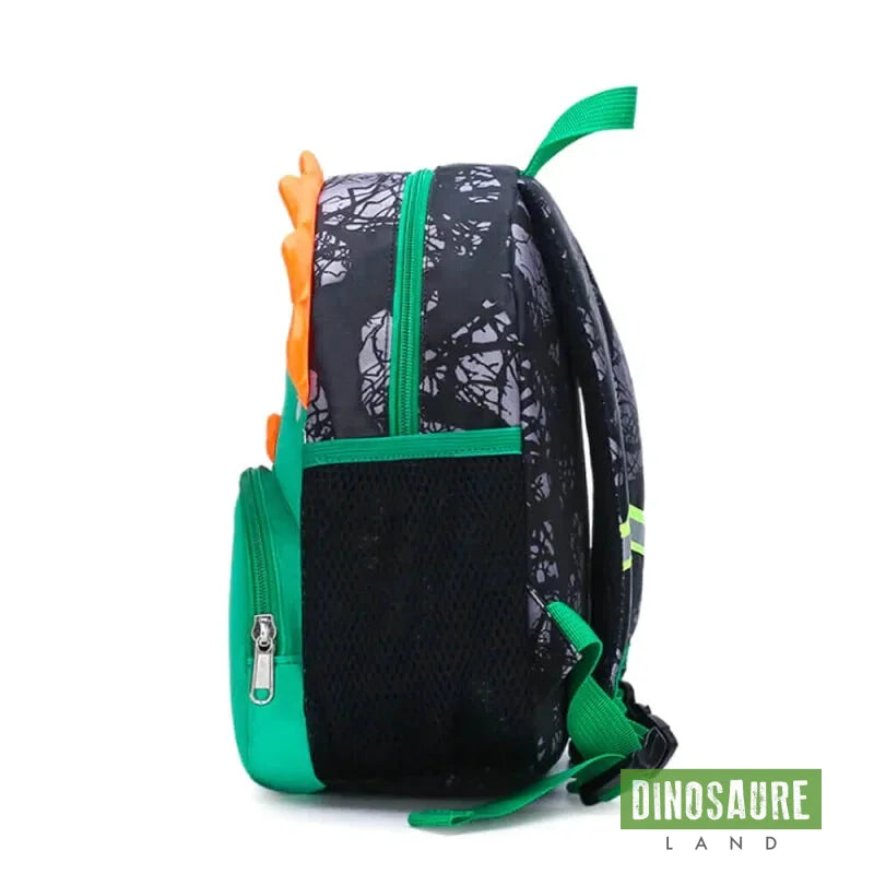 cartable sac a dos dinosaure vert noir