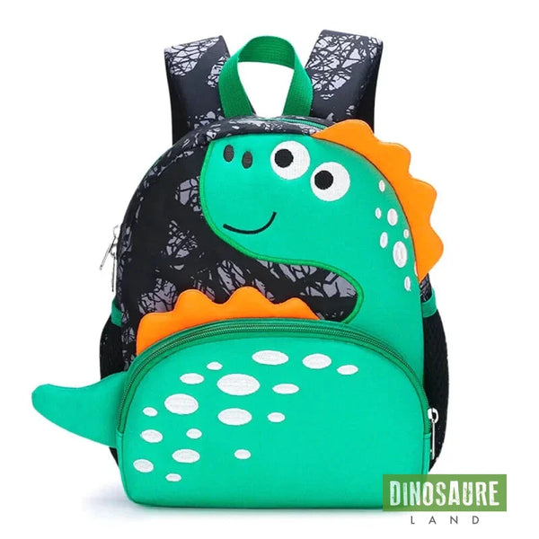 cartable sac a dos dinosaure vert noir