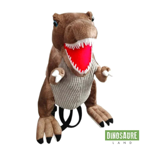 cartable dinosaure peluche marron