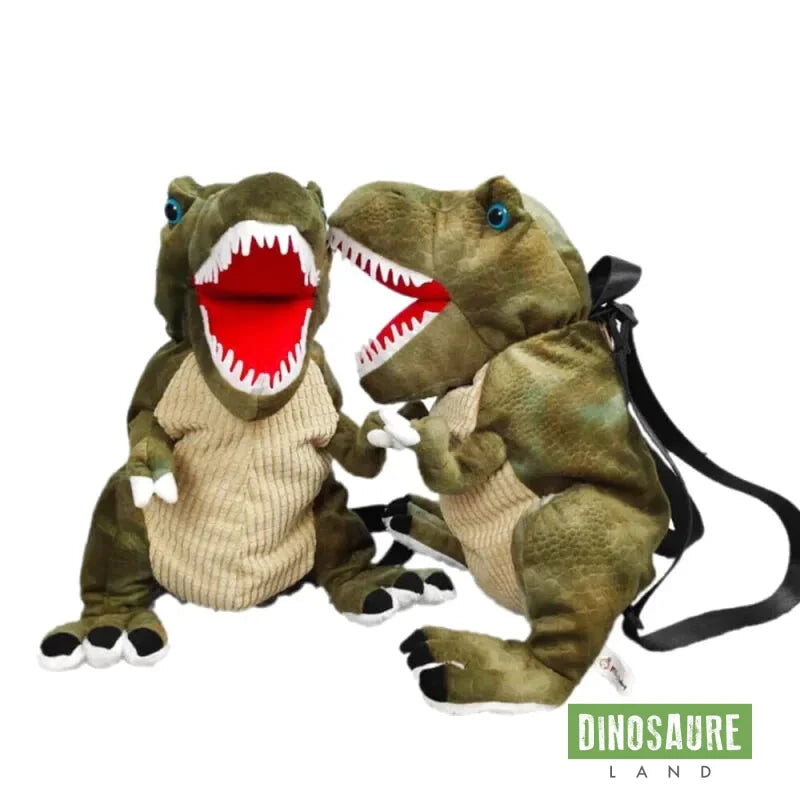 cartable dinosaure peluche vert