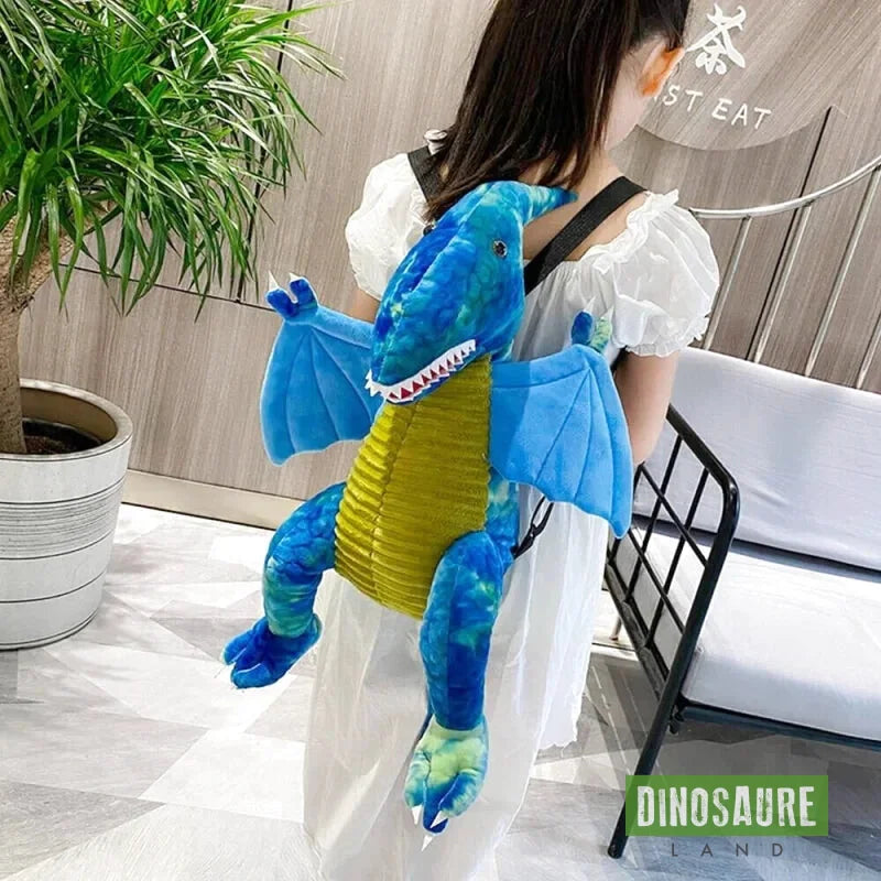 Sac a Dos Peluche Dinosaure Volant Bleu DinosaureLand