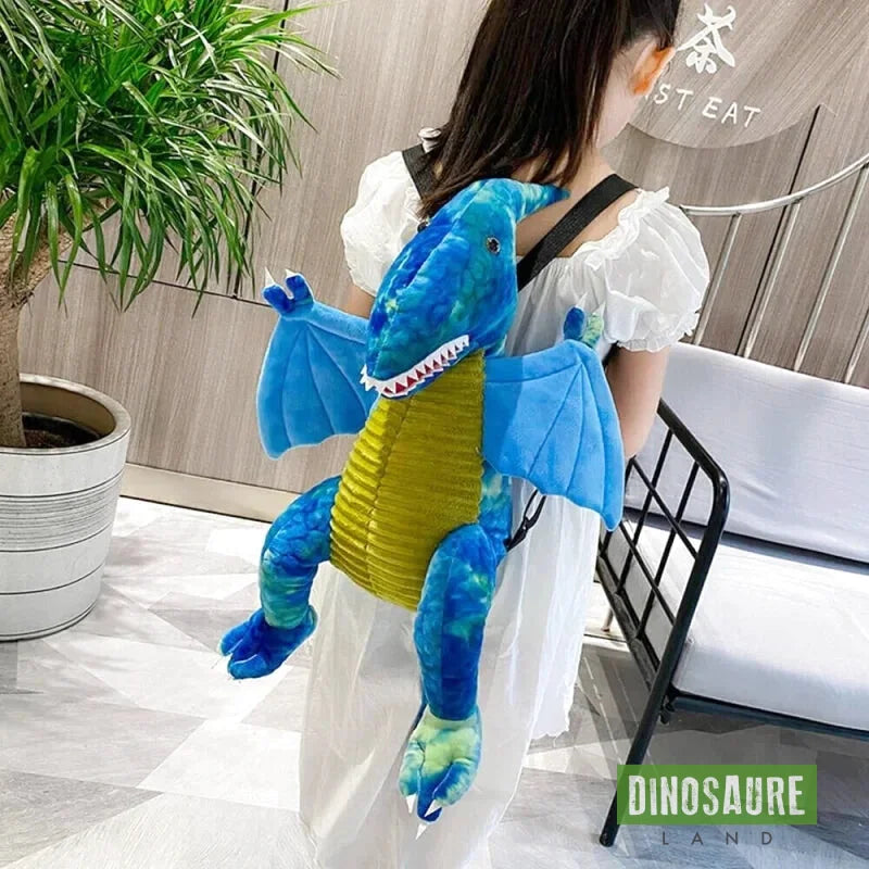 cartable sac a dos dinosaure pterodactyl bleu