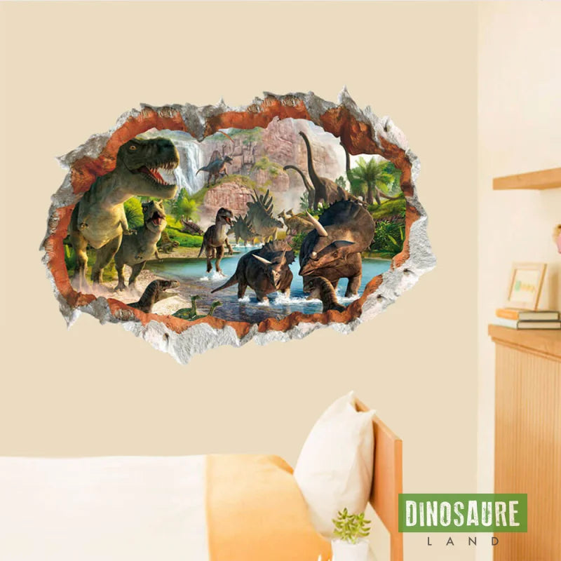 sticker autocollant mural dinosaure