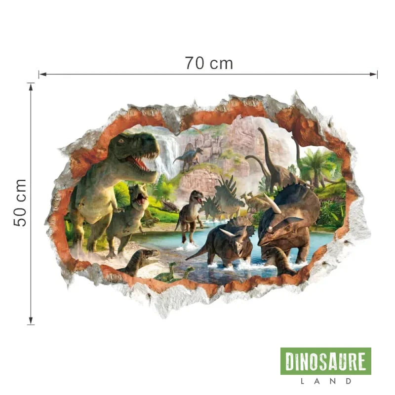 sticker autocollant mural dinosaure