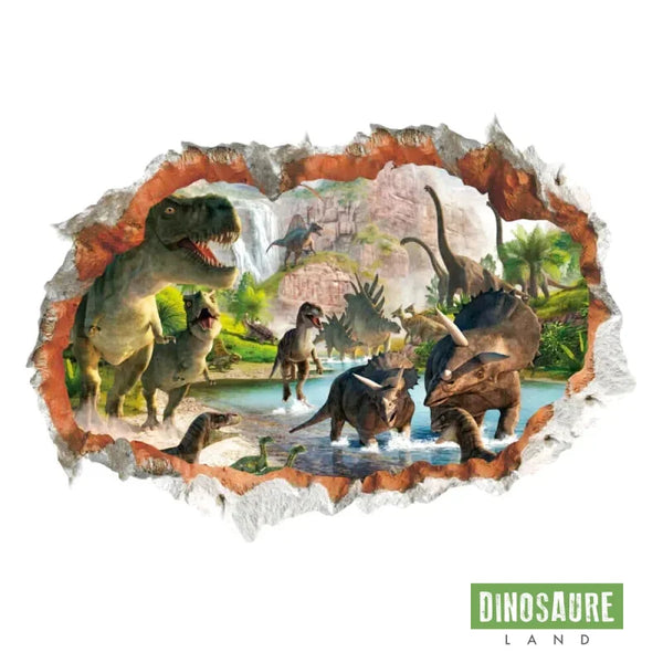 sticker autocollant mural dinosaure