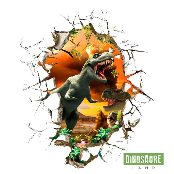 sticker autocollant mural dinosaure