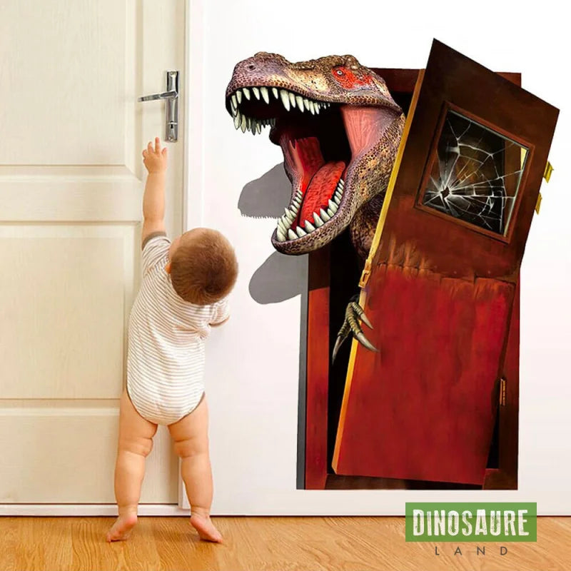 sticker autocollant mural dinosaure