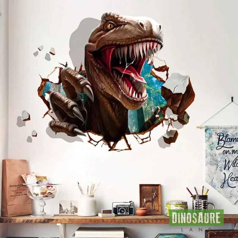 sticker autocollant mural dinosaure