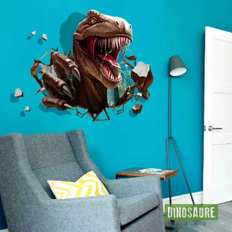 sticker autocollant mural dinosaure