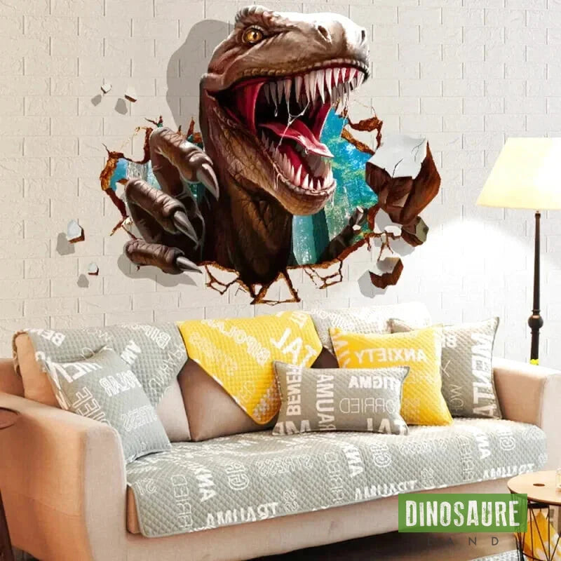 sticker autocollant mural dinosaure
