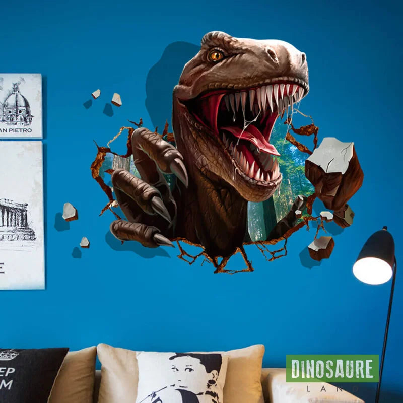 sticker autocollant mural dinosaure
