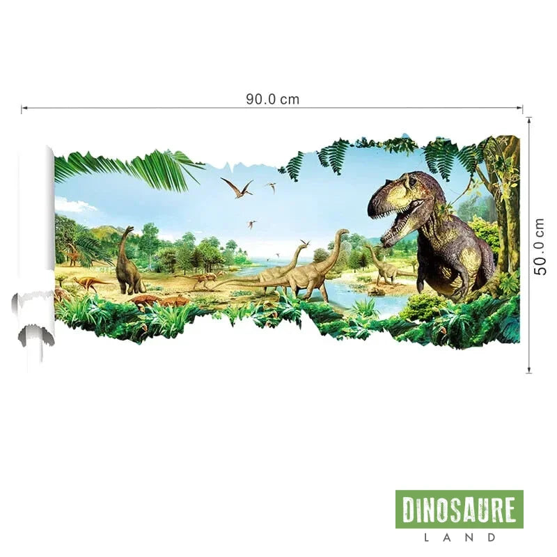 sticker paysage dinosaure