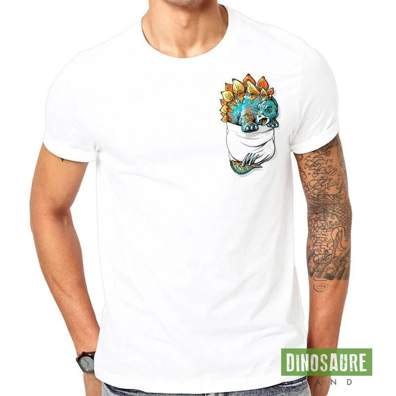 Tee Shirt Blanc Dinosaure