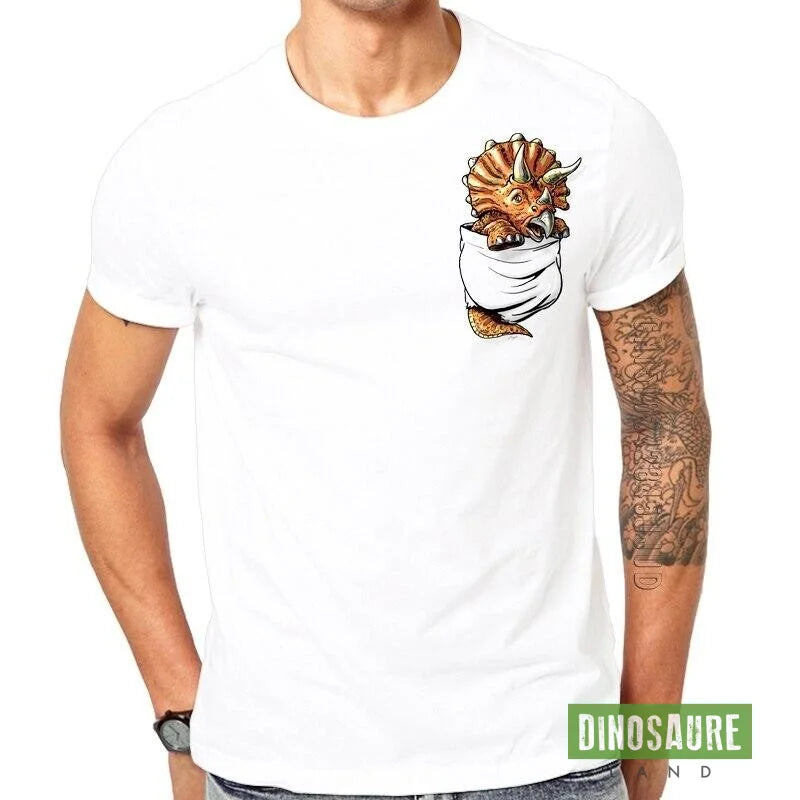 T Shirt Dinosaure blanc