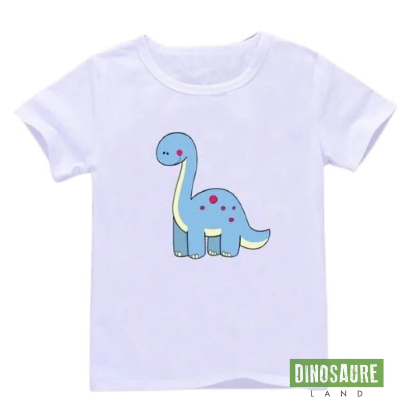 T Shirt Expedition Dinosaure Blanc