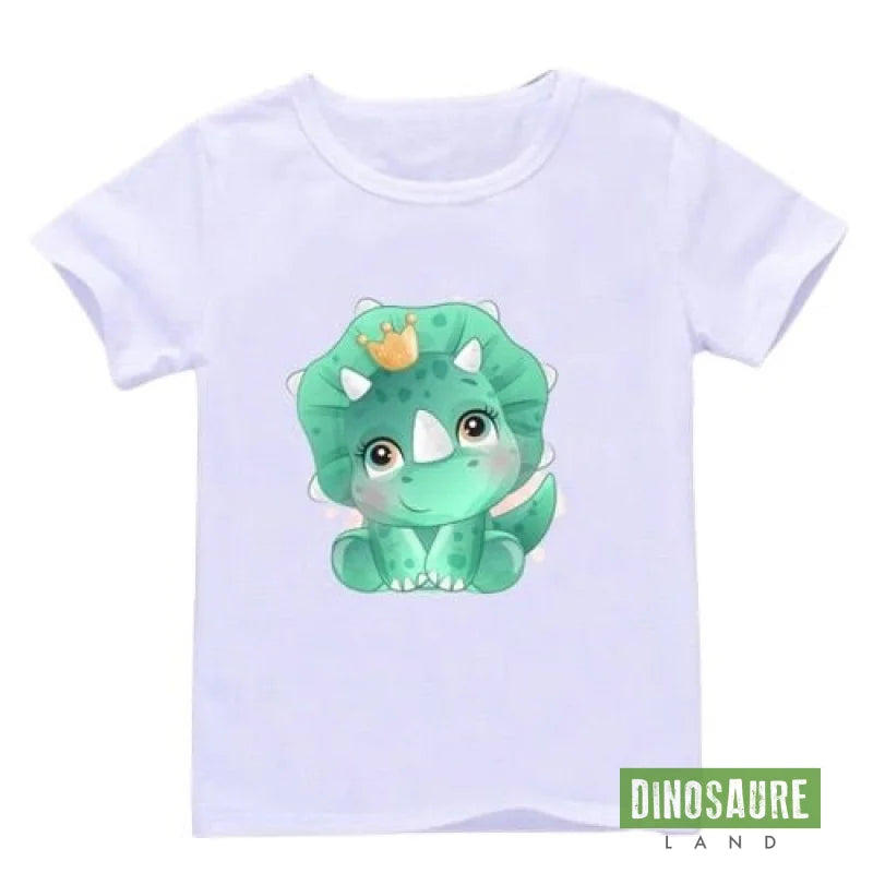 T Shirt Blanc Dinosaure Expedition