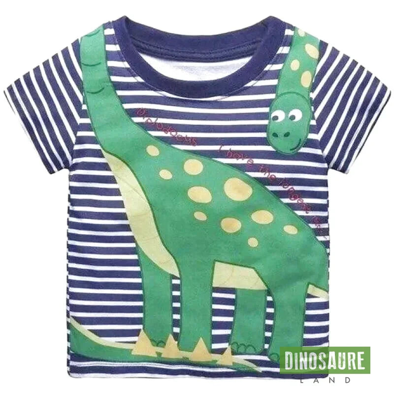 T-shirt Dinosaure Diplodocus Marinière