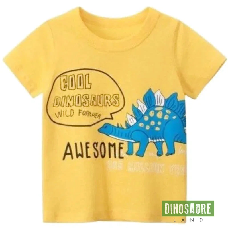 T-Shirt Dinosaure Enfant Jaune