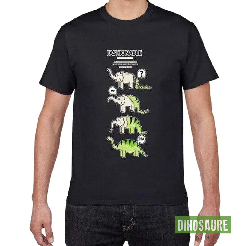 T-shirt Dinosaure Évolution Noir