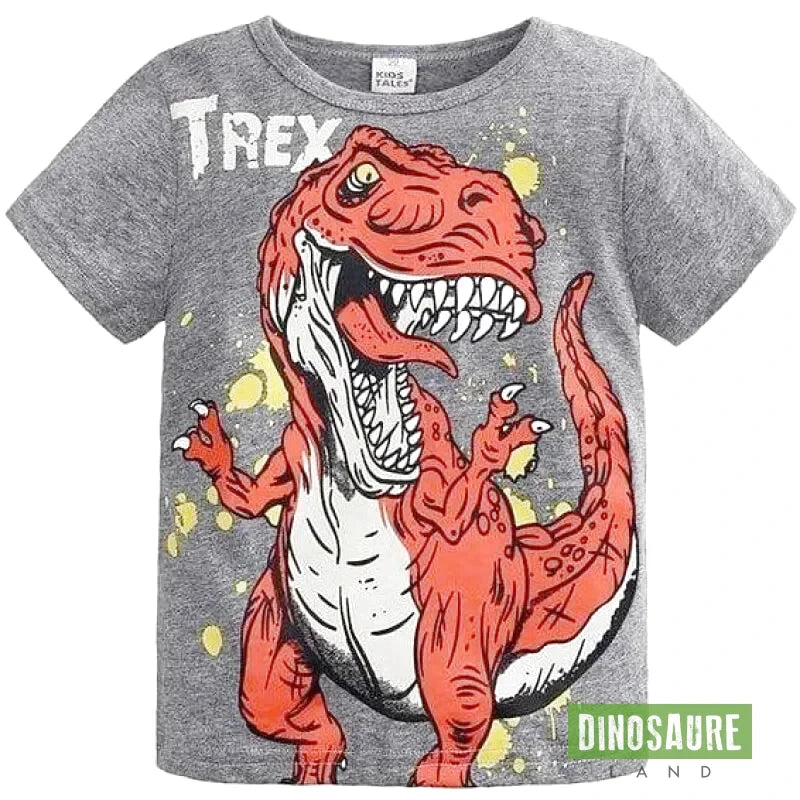 T-shirt Dinosaure Monstre T-Rex - gris