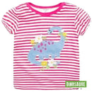 T-Shirt Dinosaure Pour Fille Rayé