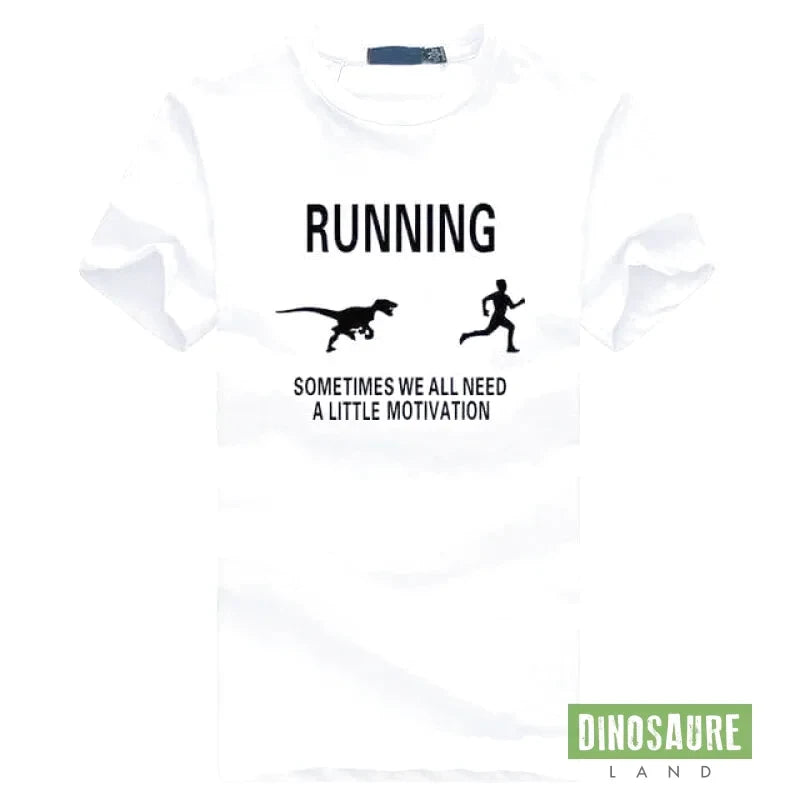 T-shirt Dinosaure Running Blanc