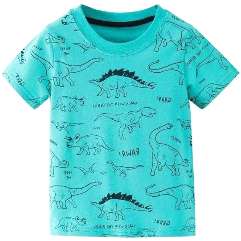 T-Shirt Dinosaure Turquoise