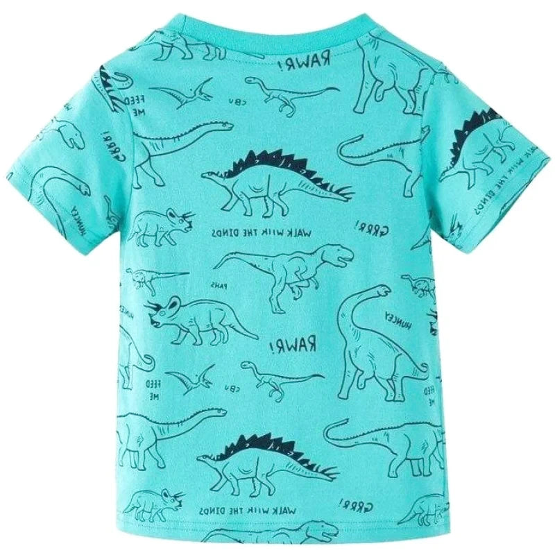 T-Shirt Dinosaure Turquoise