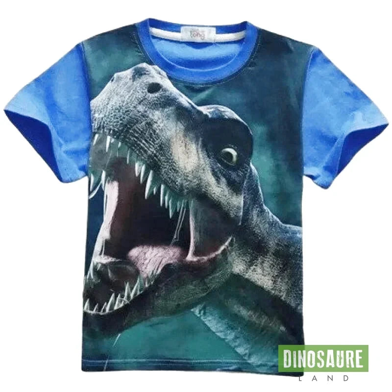 T-shirt Dinosaure Tyrannosaure Fury - Bleu