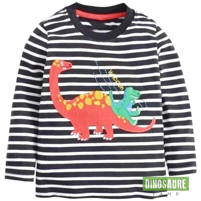 T-Shirt Noir Dinosaure Rigolos