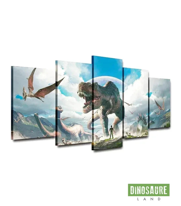 tableau dinosaure multi panneaux