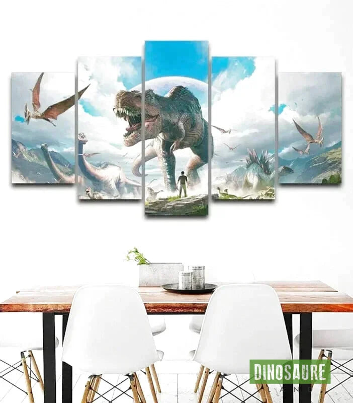 tableau dinosaure multi panneaux