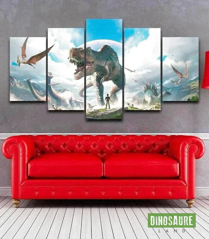 tableau dinosaure multi panneaux