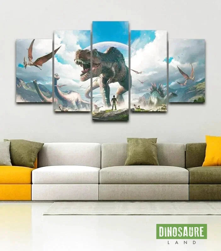 tableau dinosaure multi panneaux