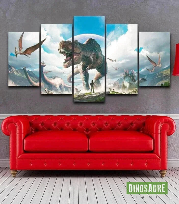 tableau dinosaure multi panneaux