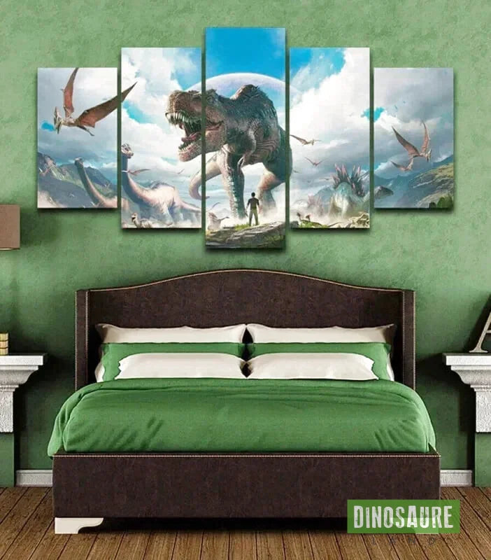 tableau dinosaure multi panneaux