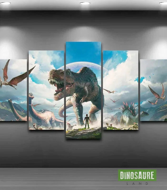 tableau dinosaure multi panneaux