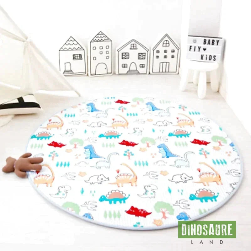 tapis jeu rond dinosaure