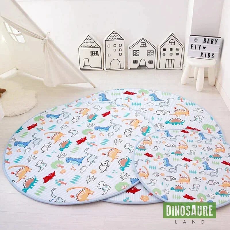 tapis jeu rond dinosaure