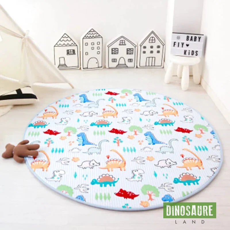 tapis jeu rond dinosaure